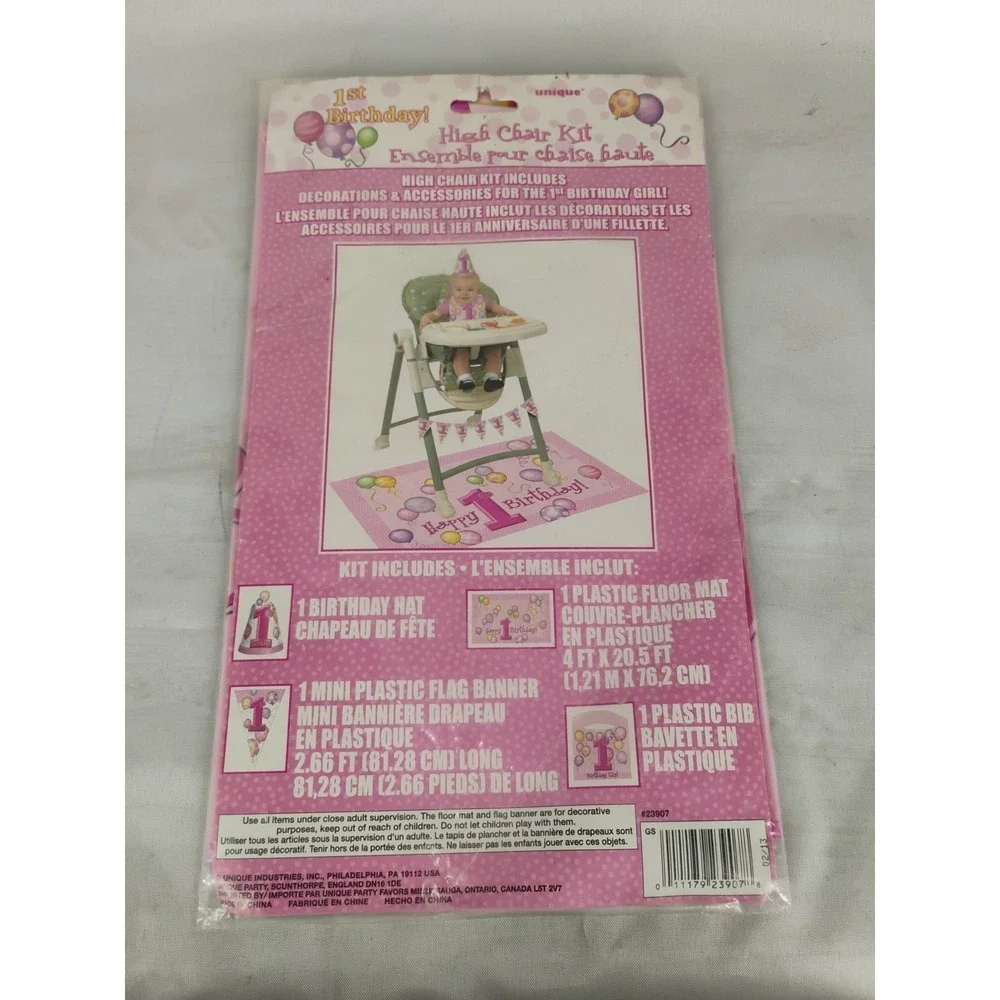Unique Baby Girl 1st Birthday High‎ Chair Kit  Pink/Multi #23907